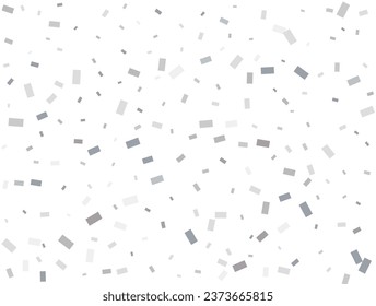 Modern Light silver Rectangular glitter confetti background. White festive texture