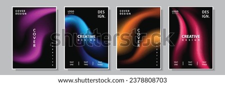 modern light wave gradation abstract style cover template multicolor background, set collection design vector