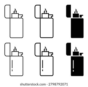 Modern Lighter Icon – Minimal Lighter Vector Illustration in Different Styles