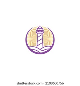 modern lighthouse beam logo design