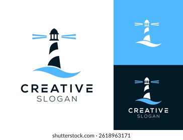 Modern lighthouse logo design for pier and coast
