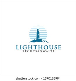 Modern Lighthouse Logo design template 