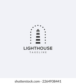 Modern Lighthouse logo template. with logo vector