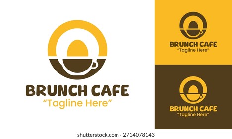 Una identidad moderna de comida ligera que representa la cultura del brunch, adecuada para cafeterías con menús mínimos y estética contemporánea.