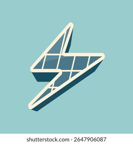 Modern lightning bolt icon with bold lines and clean edges in light beige and navy, perfect for tech energy brands, power symbols, or app interfaces