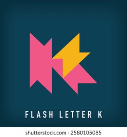 Modern lightning bolt k letter logo design. Creative letter design for companies, corporate identity. vector