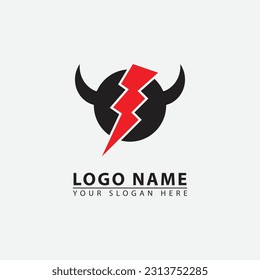 modern lightning devil logo icon. Vector graphics of simple elegant flat illustration style.