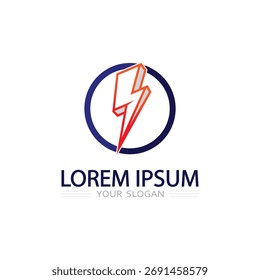 Modern Lightning Flash Vector Logo with Energy Wave and Electric Motion Concept