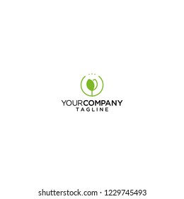 modern lily nature object logo design