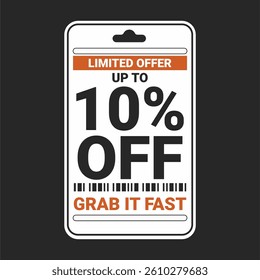 Modern Limited Offer Price Tag with 10% Discount
