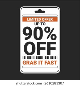 Modern Limited Offer Price Tag with 90% Discount