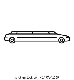 Modern limousine icon. Outline modern limousine vector icon for web design isolated on white background