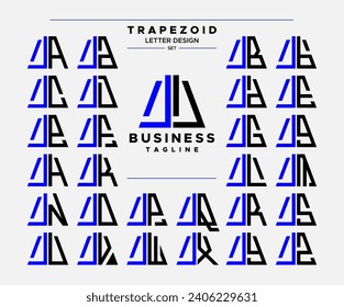 Modernes, abstraktes Trapezbrief J JJ Logo Design Set