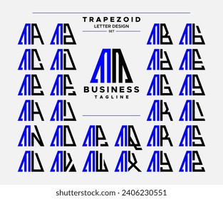 Modernes, abstraktes Trapezzeichen mit M MM Logo-Design