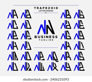 Modernes, abstraktes Trapezzeichen mit N NN Logo-Design