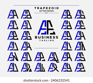 Modernes, abstraktes Trapezzeichen-Zeichen F FF Logo-Design