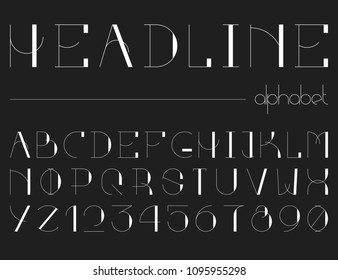 Modern line alphabet. Hipster abstract vector font.