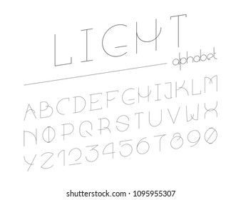 Modern line alphabet. Hipster abstract vector font.
