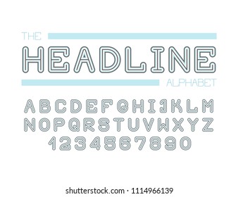 Modern line alphabet. Hipster abstract vector font.