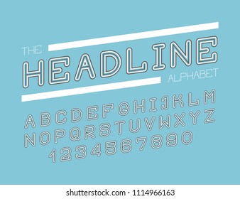 Modern line alphabet. Hipster abstract vector font.