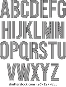 Conjunto de Tipografia de Alfabeto de Linha Moderno