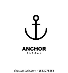 Modern Line anchor logo icon design vector illustration