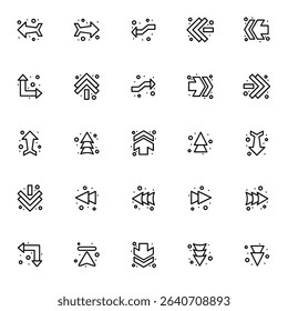 Modern Line Art Arrows and Infographic Elements Set