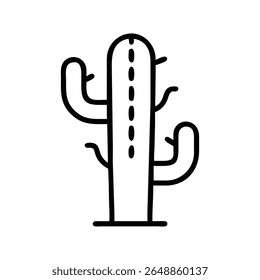 Modern Line Art Cactus Sketch in Black and White