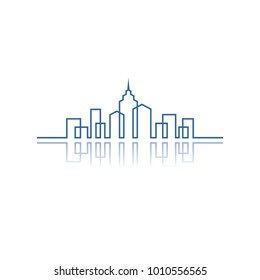 modern line art City logo template