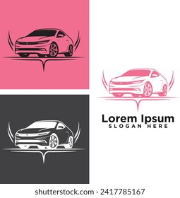 modern line art creative company logo car white logo sample clean design art