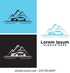 modern line art creative company logo car white logo sample clean design art