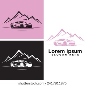 modern line art creative company logo car white logo sample clean design art