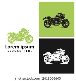 modern line art creative company logo motorbike white logo sample clean design art