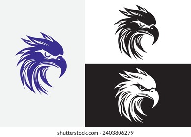 arte de línea moderna cabeza de águila blanco ejemplo de diseño limpio arte
