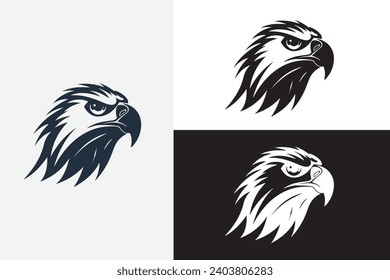 arte de línea moderna cabeza de águila blanco ejemplo de diseño limpio arte