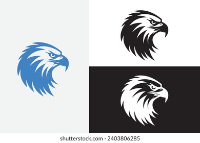 Adler mit moderner Linie, weißes Logo, sauberes Design Kunst