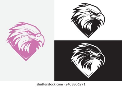 modern line art eagle head white logo sample clean design art