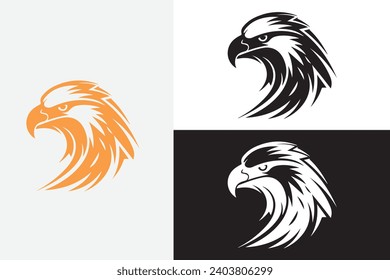 modern line art eagle head white logo sample clean design art
