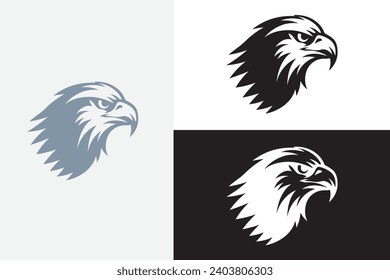 modern line art eagle head white logo sample clean design art
