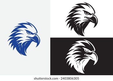 arte de línea moderna cabeza de águila blanco ejemplo de diseño limpio arte