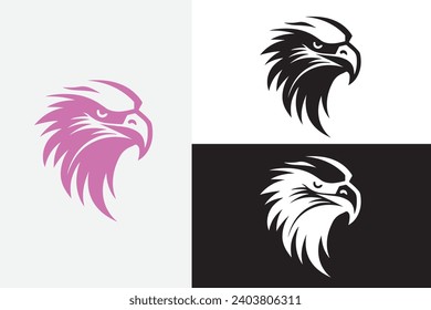 modern line art eagle head white logo sample clean design art