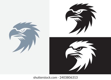 modern line art eagle head white logo sample clean design art