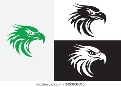modern line art eagle head white logo sample clean design art