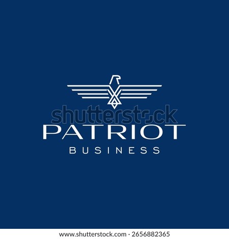 Modern line art eagle logo for HR consulting in family businesses. Ideal for veteran-owned firms, corporate strategy, and leadership branding with patriotic and trustworthy appeal.