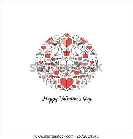 Modern Line Art of Envelopes with Hearts for Love Notes
Romantic and Minimalist Valentine's Day Illustration