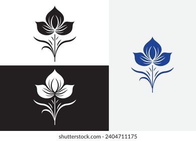 arte de línea moderna flor vector logotipo blanco muestra diseño limpio arte