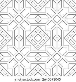 Modern Line Art Geometric Shape Tileable Seamless Repeat Pattern