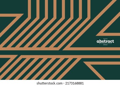 modern line art with geometry shape in brown on green background. comunication technology theme advertisement poster brochure template technology product presentation package design vector eps.