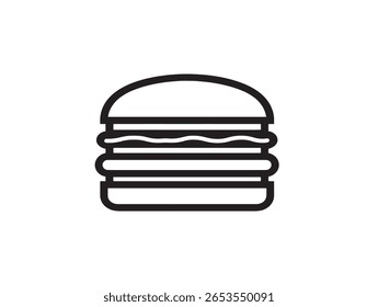 Moderno Linha Arte Hamburger Menu Ícone Vetor