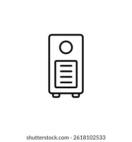 Modern Line Art Icon of Refrigerator, Minimalist Kitchen Appliance Concept
